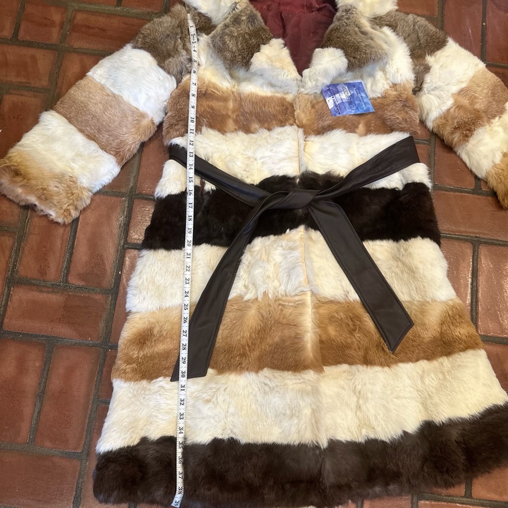 Vintage Antique Jacques Saint Laurent Bunny Real Fur Trench Coat(Unlabeled) - Picture 5 of 13